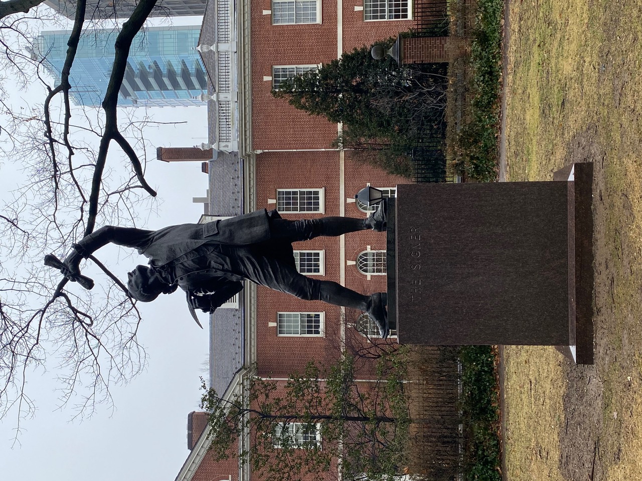 The bronze statue of George Clymer